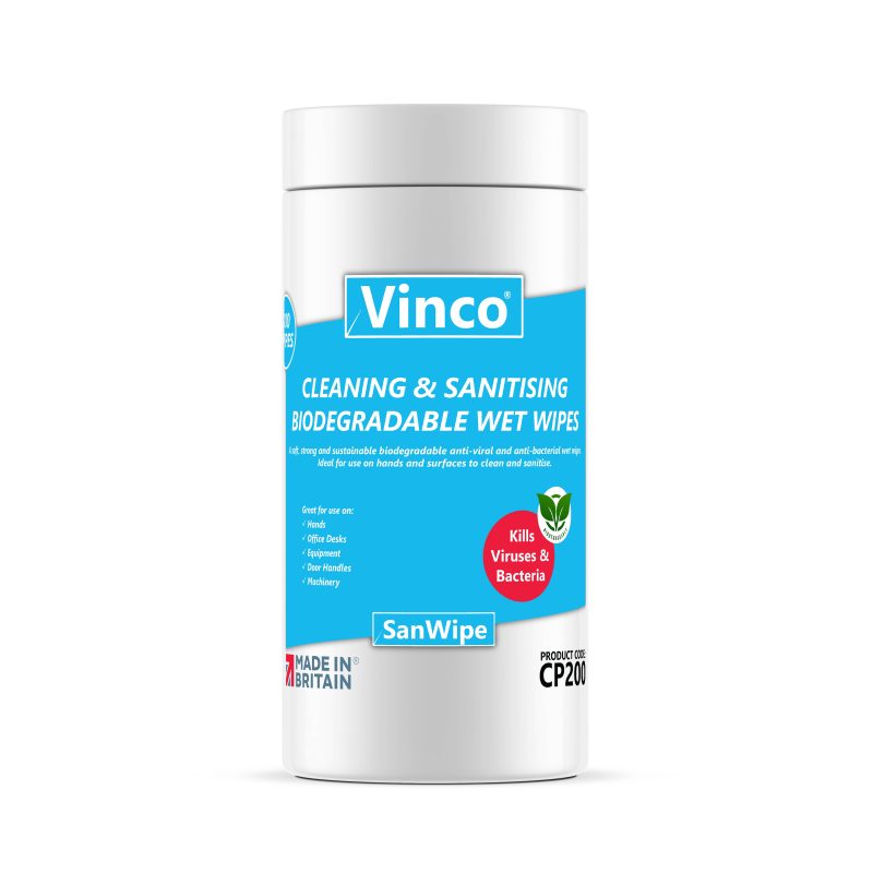 From £4.44 Vinco-ZeroWipe Cleaning and Sanitising Bio-Degradable Wet Wipe 100