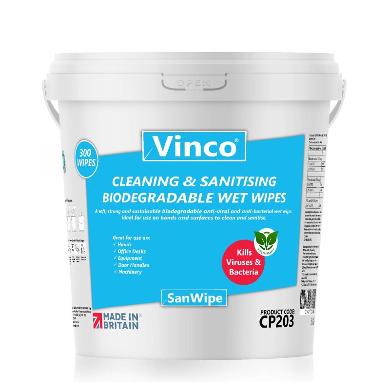 From £10.67 Vinco-ZeroWipe Cleaning and Sanitising Bio-Degradable Wet Wipe 300