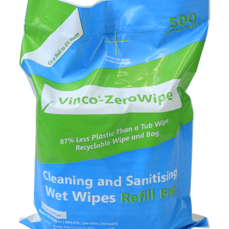 From £9.17 Vinco-ZeroWipe Refill Bags Cleaning & Sanitising Anti-Bac and Anti-Viral Wipe 500 Wipes